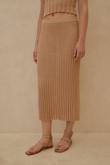 Angela ribbed Pima Cotton knit skirt