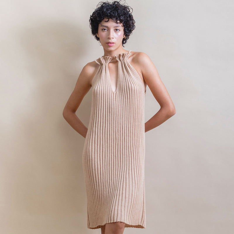 Halter Native Organic Cotton Knit dress KUSIKUSI Knitwear Halter Native Organic Cotton Knit dress KUSIKUSI Knitwear