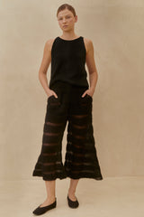Paloma Alpaca Palazzo Pants - Black