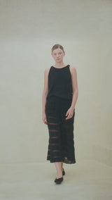 Paloma Alpaca Palazzo Pants - Black